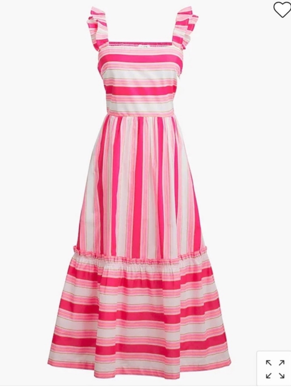 J. Crew Factory Pink and White Striped Midi Dress